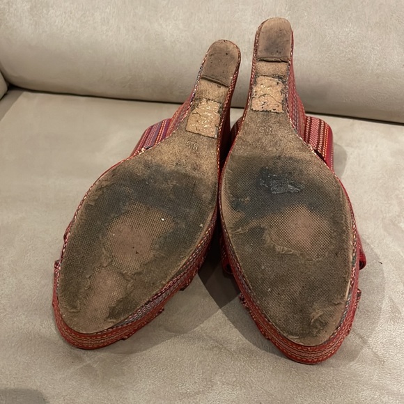 Jeffrey Campbell Handmade Pink multi-colored California Ibiza Wedges 8.5 - Picture 5 of 5